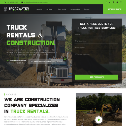 Trucking redesign of website Design by Azzam 123