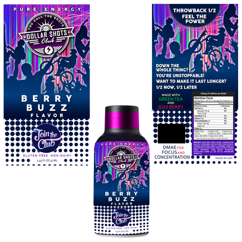 Create an eye-catching energy shot drink bottle design for the relaunch our eCommerce Supplement Shot Co.!! Design by abarbo