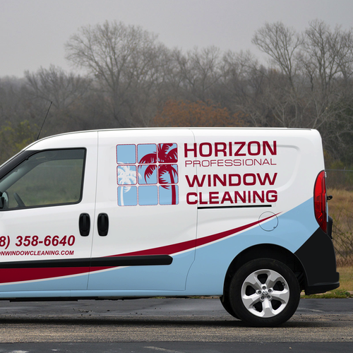 Eye catching cargo van wrap for window cleaning Design by theANUNGs