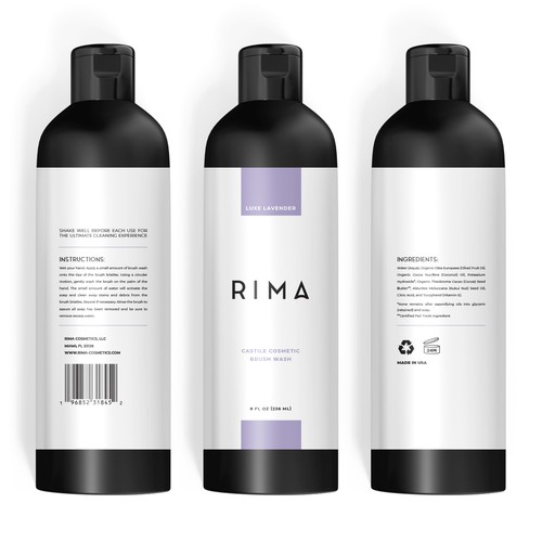 Minimalist Label for a luxury brand of cosmetic brush washes Design by PCab Designs