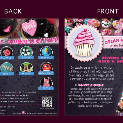 Cupcake Flyer for Cream n Sprinkles Diseño de Geśtalti