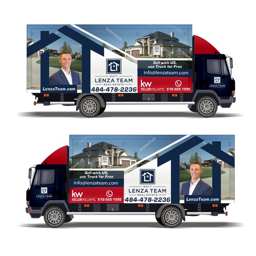 Custom Truck Design Wrap for Real Estate Agent, CREATIVE PROFESSIONAL CLEAN Design by Tanny Dew ❤︎