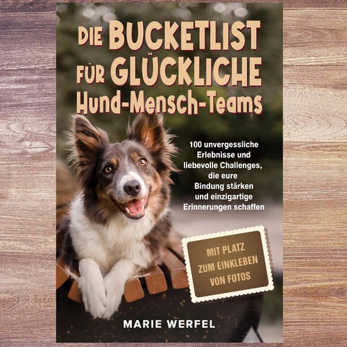 Design a harmonious, cute cover for a dog & human bucketlist Design by LilaM