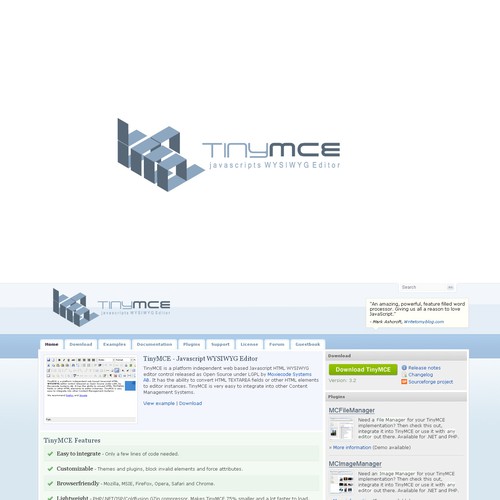 Logo for TinyMCE Website Réalisé par sensakilla