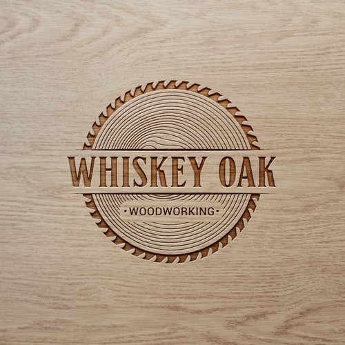 Powerful, vintage, whiskey inspired logo for woodworking company Design by Umetnick