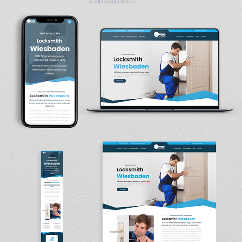 New trusting,  serious and brave design for local locksmith in Germany Design by Graphoria