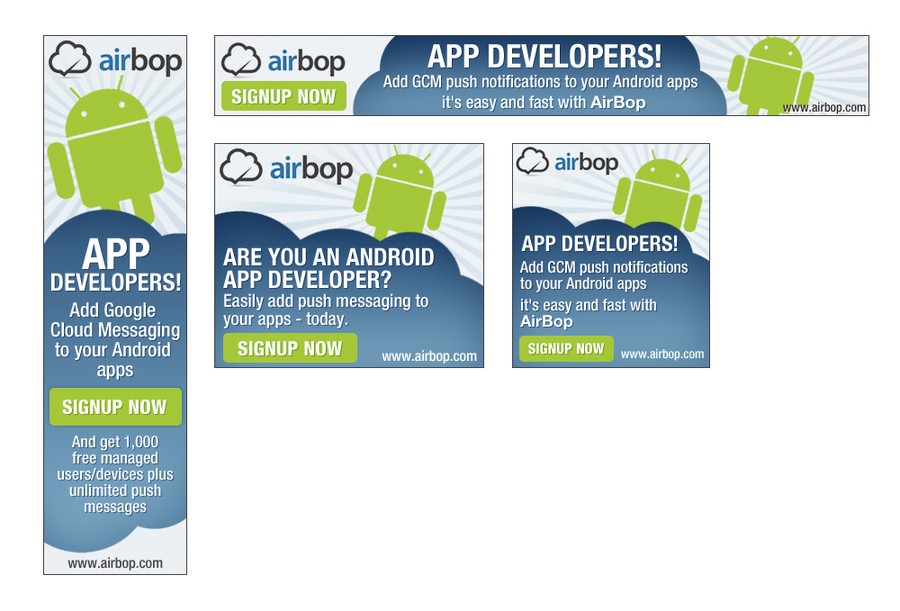 Web Banner Ad Wanted For Airbop Com Gcm Push Messaging Service
