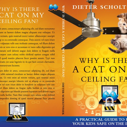 Book Cover for "Why is there a Cat on my Ceiling Fan?" Design by line14