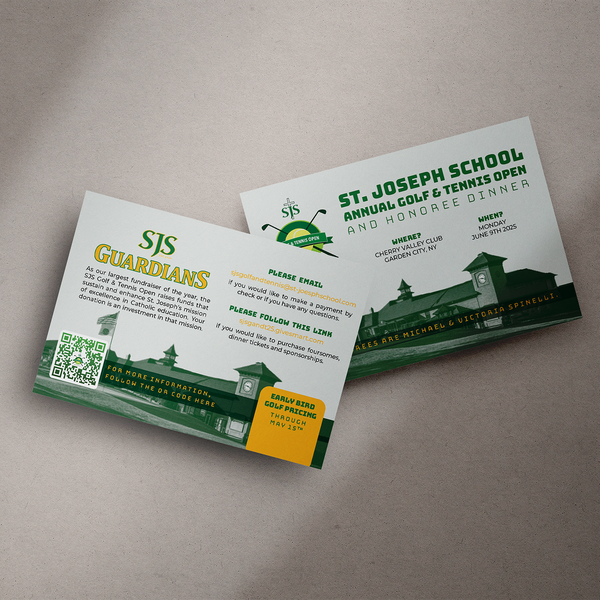 Simple Design for a Golf & Tennis Fundraiser Postcard