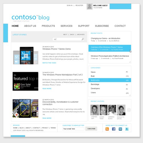 Design for Windows Phone 7 Metro UI Wordpress Theme Design by satyenaghor