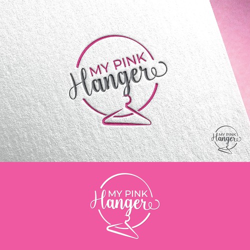 Stylist in Need of Iconic Pink Hanger Logo-ontwerp door Digitalum