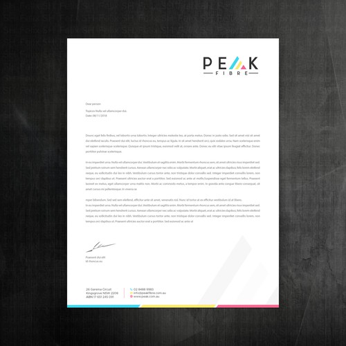 Creative, slick, professional Stationary for New Brand - Peak Fibre - Design by Felix SH