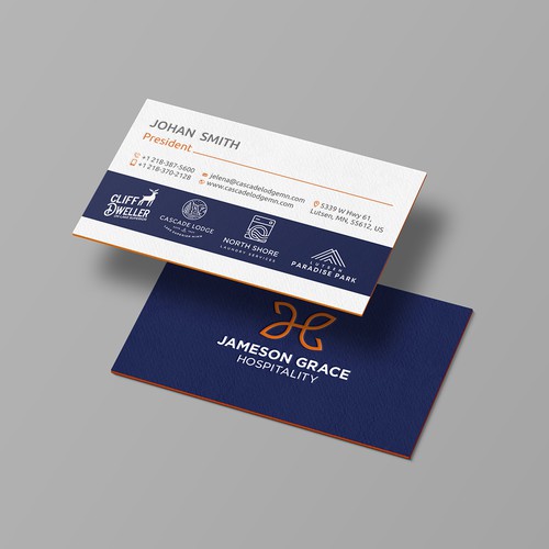 Create a modern and clean business card for a parent company with 4 subsidiaries Design by Azzedine D