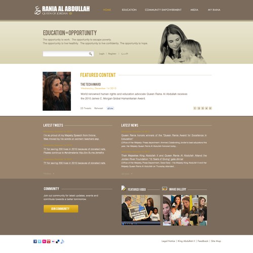 Queen Rania's official website – Queen of Jordan Ontwerp door yashrdr