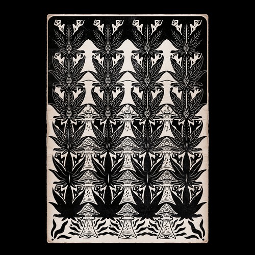 M.C. Escher inspired Illustration/Shirt design for fellow psychonauts. Design by Giulio Villa