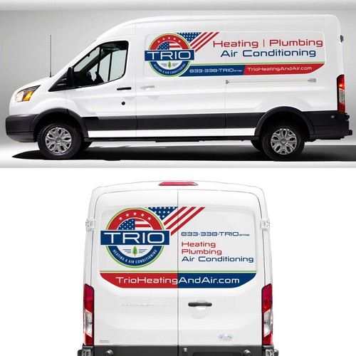 TRIO Heating & Air - Re-Brand Launch Vehicle Wrap Designs - For Vans Ontwerp door theANUNGs