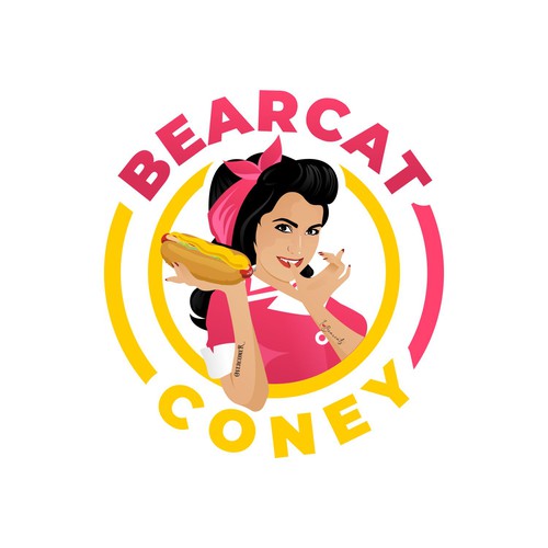 G-Rated Cartoon PinUp Girl girl logo for Retro Coney Hotdog restaurant Design by MALATHY