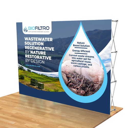 Design a Clean Trade Show Backdrop/Podium for a Regenerative Agriculture/Wastewater Company Design by isuk