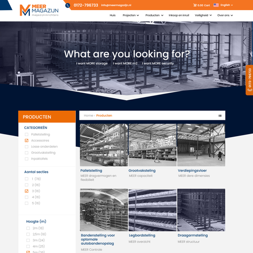 Creative website templates for a leading pallet racks company_ Meermagazijn Design by Technology Wisdom