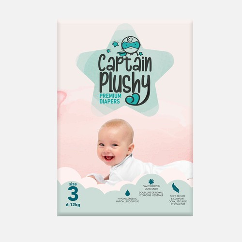 Packaging for playful baby diapers brand Design by Gergana ®