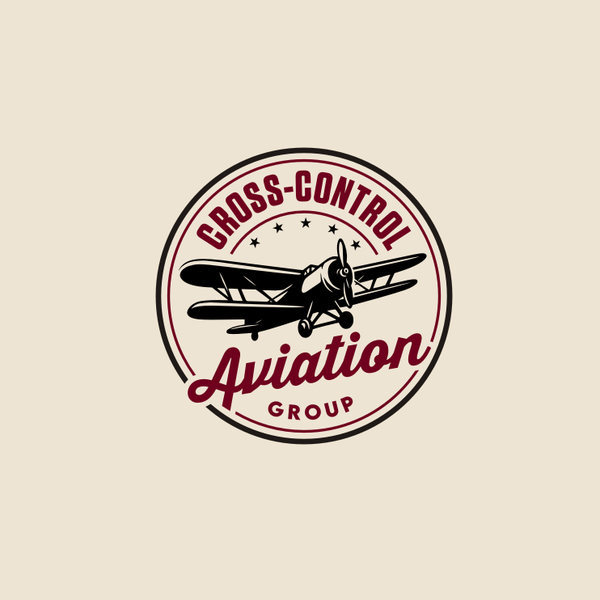 Retro Plane Emblem logo design