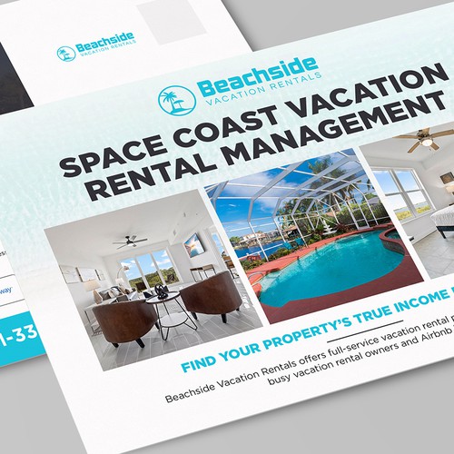 Design a Vacation Rental Management Postcard - Appeal to Property Owners Design by Alphabet ♥