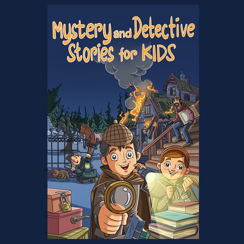 Book cover for "Mystery And Detective Stories For Kids" Design by KARNAD oge