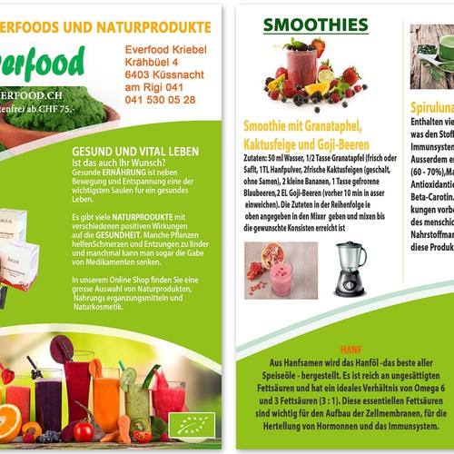 Flyer Superfood Smoothies Postcard Flyer Or Print Contest 99designs