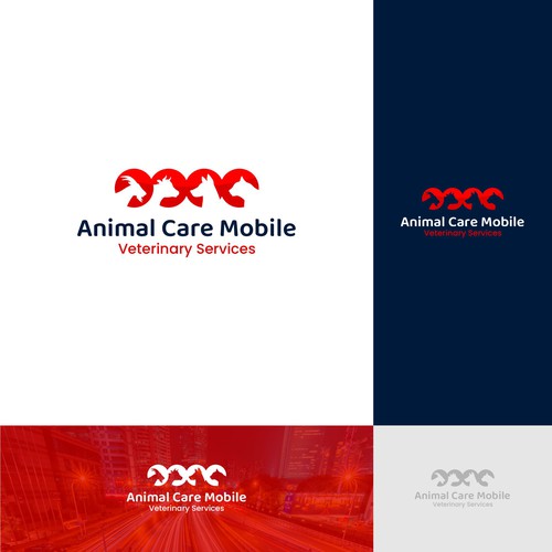 Mobile Veterinary Service Logo (variety of species) Design by gekostudio