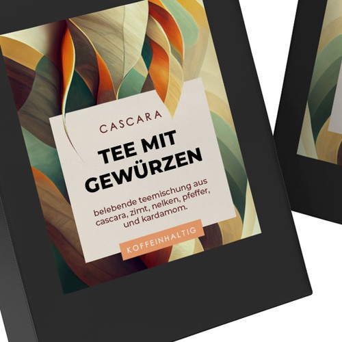 Cascara tea label Design by Lady Goga