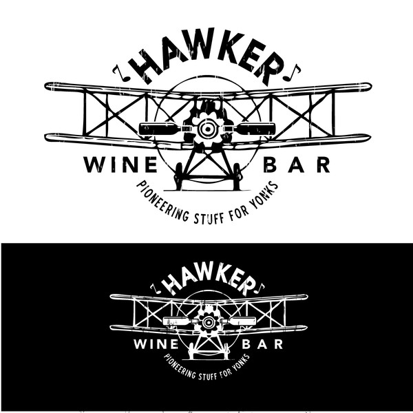 Modern vintage wine bar logo