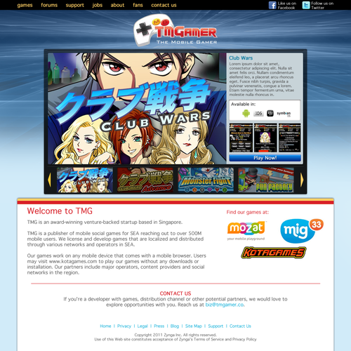 website design for TMGAMER Diseño de RobbyT