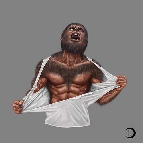 Werewolf design for a bodybuilding brand. Design by DOTURNAL