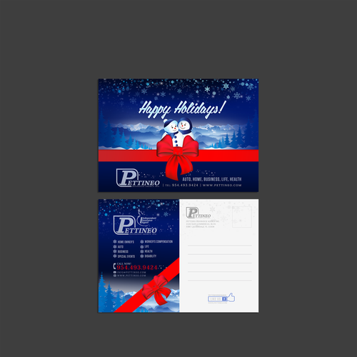 Holiday Post Card for Insurance Agency Ontwerp door Inasor