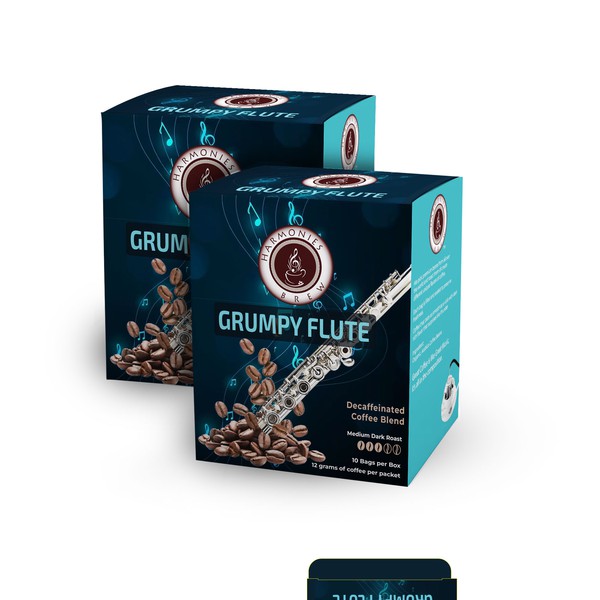 Bold music theme design concept for coffee packaging bax