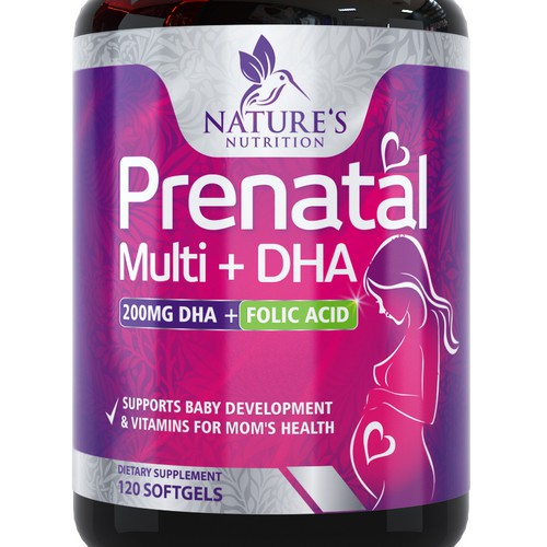 Prenatal Vitamins Label Design needed for Nature's Nutrition Réalisé par DagDigi