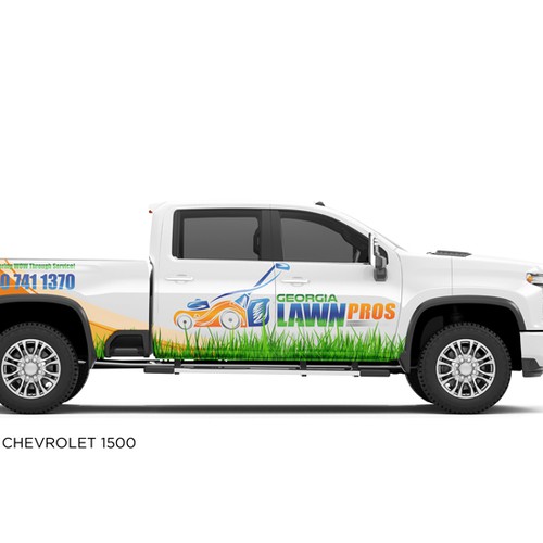 Need eye catching wrap designed for a lawn care company! Design by Mr. Dibble Dabble