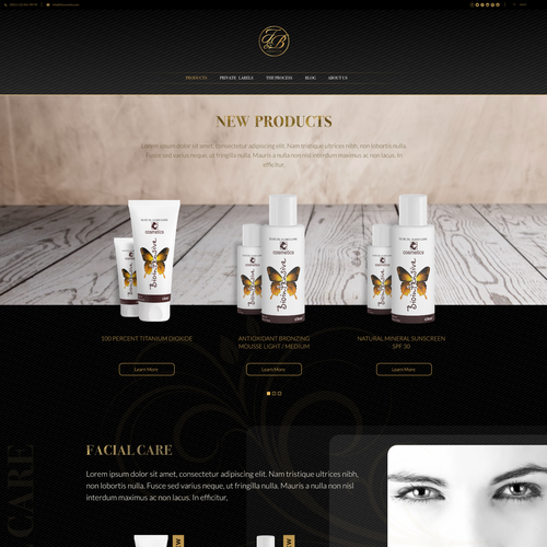 Black & gold themed website design Réalisé par NickMiar