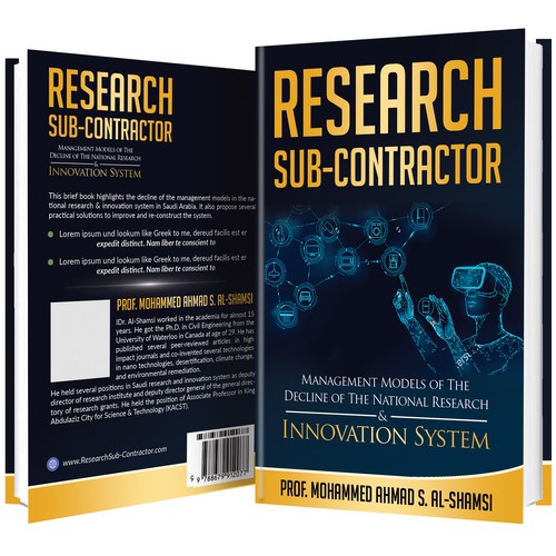 Book Cover Design Suitable for innovation and Research Diseño de Lizaa
