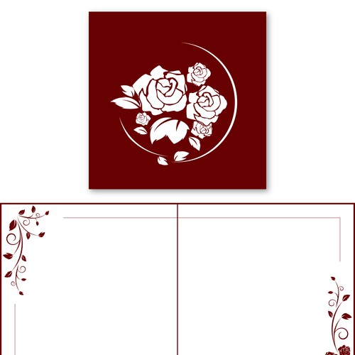 Create floral cover art for a beautiful paper floral pop-up greeting card Design by Wfemme