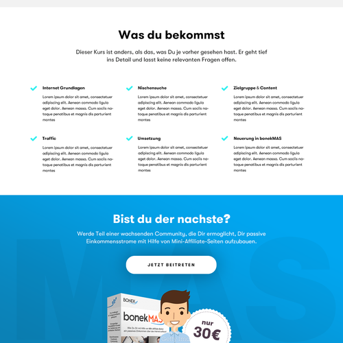 Landing page design contest entry by create4life