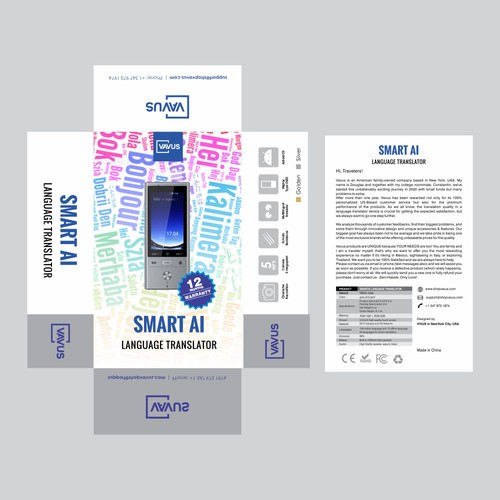 Design a great package for a Language Translator device Diseño de diviart