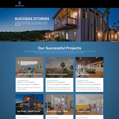 Success Stories page design Design by 99boys