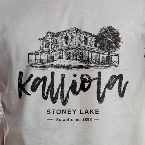 Vintage Old Cabin Photo to Line Drawing T-Shirt Design Design réalisé par molkastm