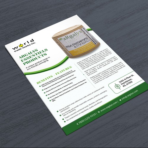 Product Flyer for Dietary Supplement (multivitamin & mineral) Design by Logicainfo ♥