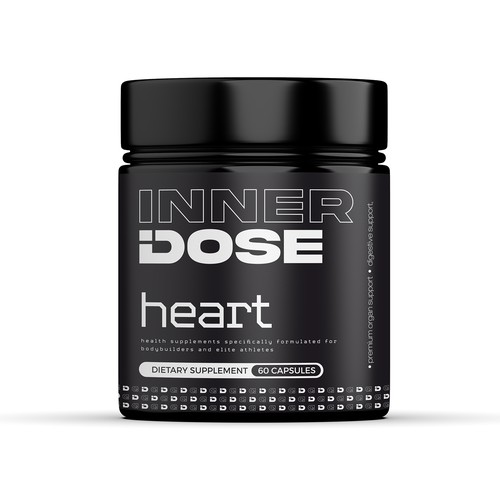 Minimal supplement bottle label design for male elite athletes Design by Imee008