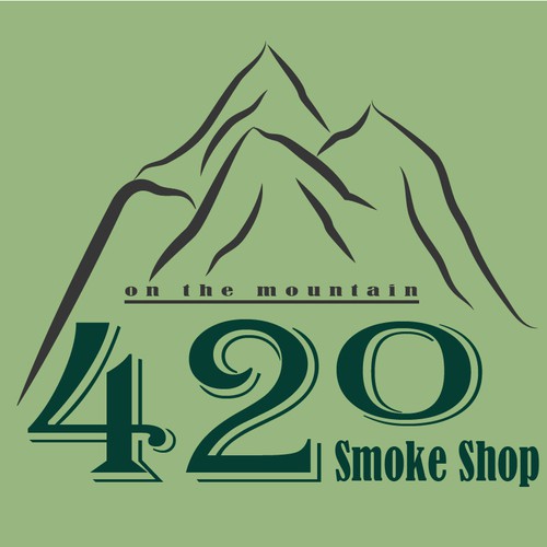 Create logo as the 42° is to look like 420 and then some mountains
and put "on the mountain" under smoke shop
 Design by Meh Man!