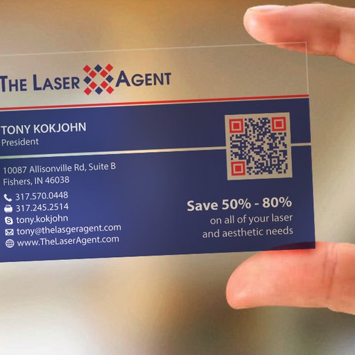 Create a modern, memorable business card for The Laser Agent! Design by Tcmenk