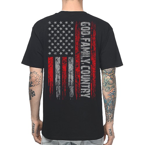 Develop a patriotic shirt that represents: The individual patriot, God, Family, Country Design von -Diamond Head-
