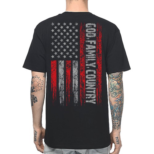 Develop a patriotic shirt that represents: The individual patriot, God, Family, Country Design by -Diamond Head-